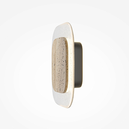 tavo-wall-light-side TAVO Wall Light with elegant glass shade, warm beige detailing and contemporary design.