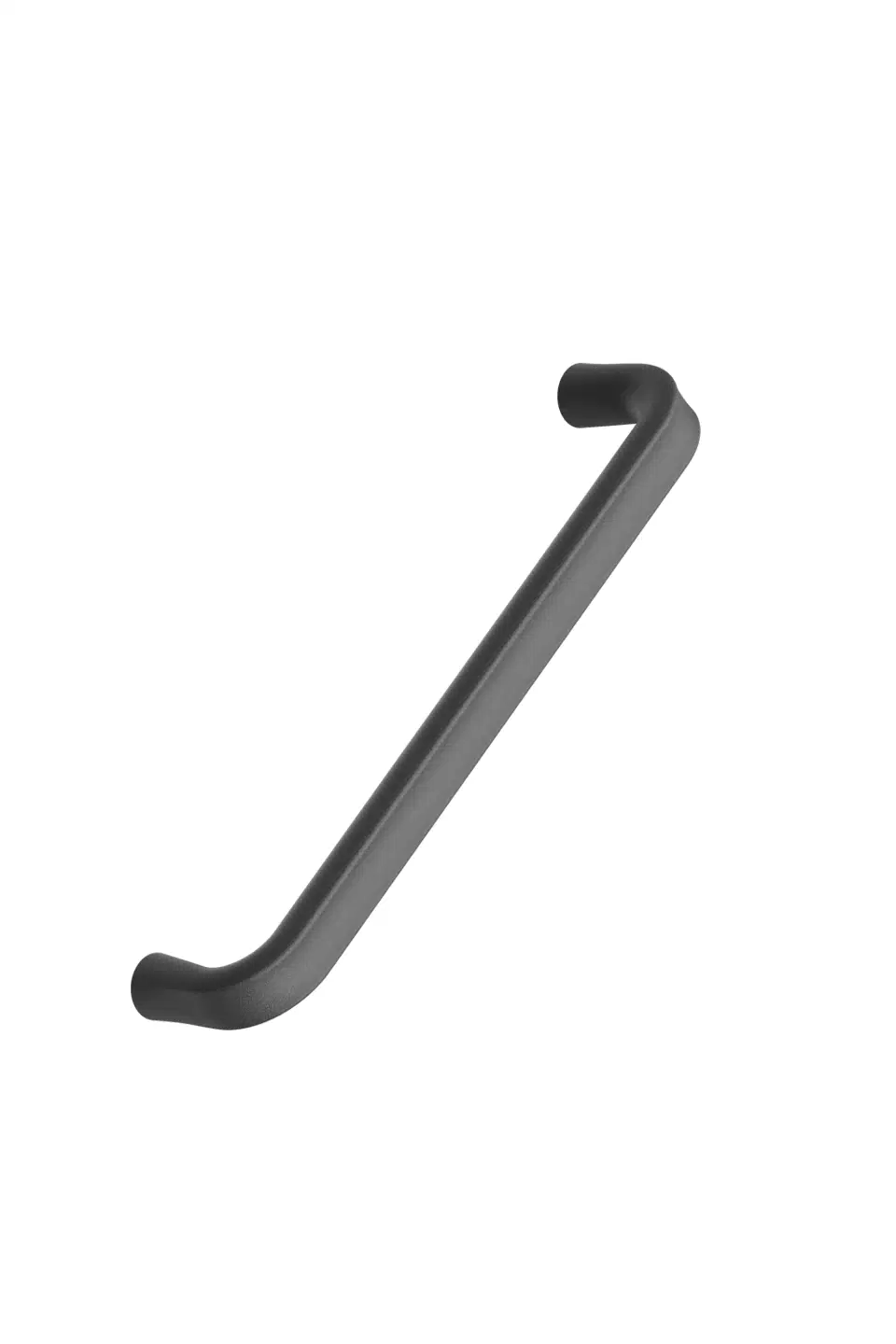 Terra matt black cast iron cabinet handle for kitchen cabinets, drawers, wardrobes, and bespoke furniture.
