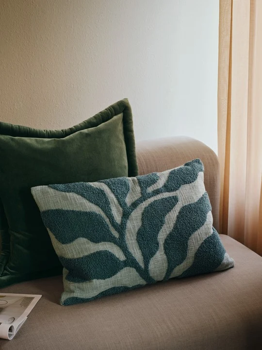 Viola cotton cushion cover in rich Teal, 50 x 50 cm