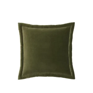 Viola cotton cushion cover in Winter Moss green, 50 x 50 cm