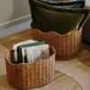 Viola cotton cushion cover in Winter Moss green, 50 x 50 cm