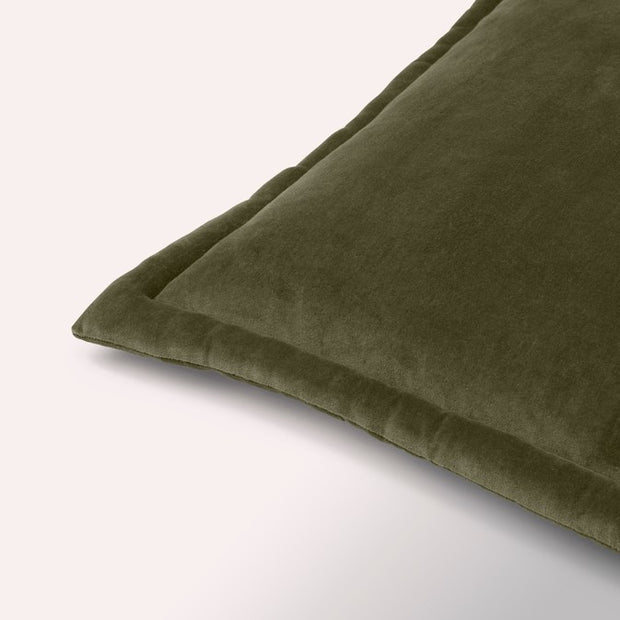 Viola cotton cushion cover in Winter Moss green, 50 x 50 cm