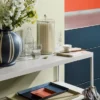 Wilma Vase in Maritime Blue and Rainy Day Grey handpainted ceramic