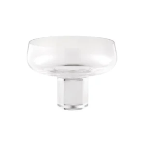 Koyoi Champagne Coupe in clear mouth-blown glass with a wide bowl and solid glass base